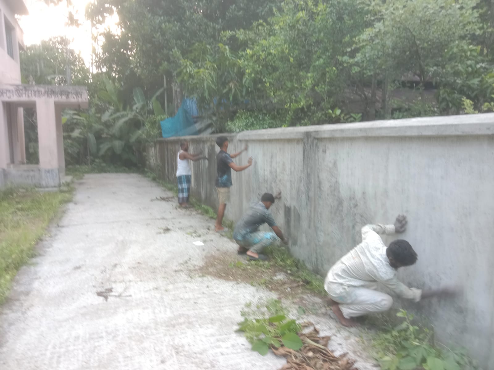 Boundary wall repair at Chanpur Union Health Centre