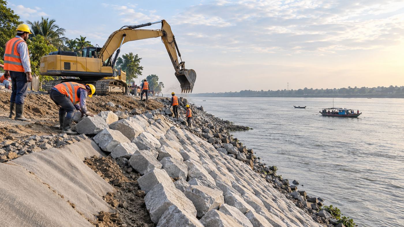 নদী তীর সংরক্ষণ কাজ